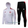 Chaqueta De Entrenamiento Con Capucha Manchester United 2022-23 Roja Blanca - Hombre